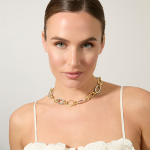 Collar Adelky acabado plata y oro amarillo 18k