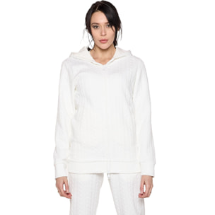 Felpa maxi da donna invernale con cappuccio a treccia 'Relaxed'