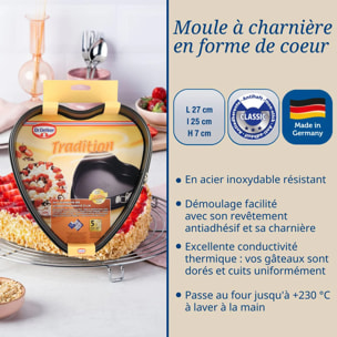 Moule à charnière en forme de cœur 25 cm Dr. Oetker