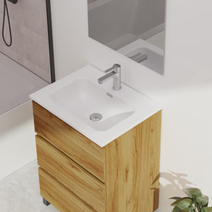 Conjunto de baño Wink | 60 cm Teka | Tres cajones | Lavabo encastrado | No incluye espejo | Mueble montado | Alday