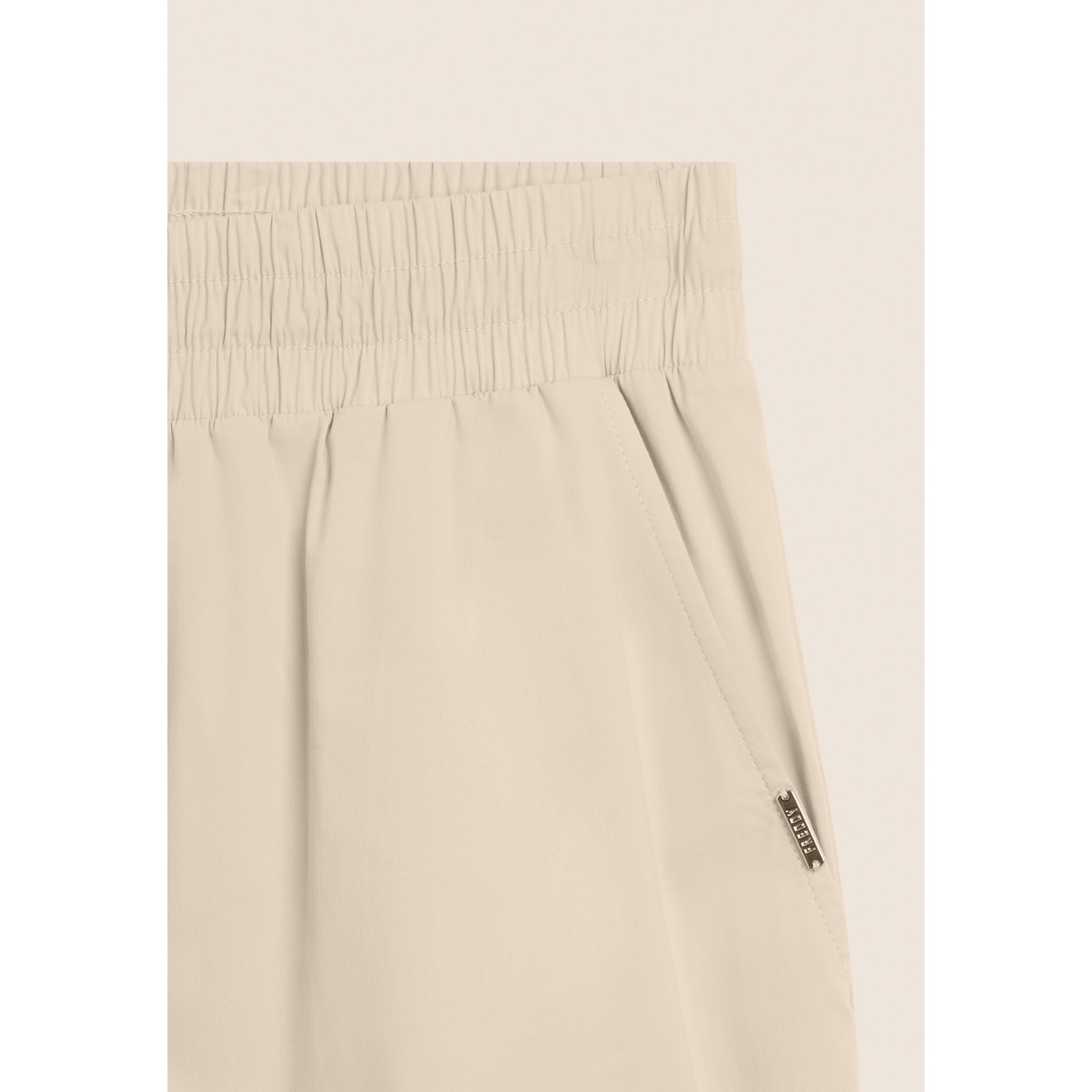 Pantaloni Cropped in Popeline elasticizzato