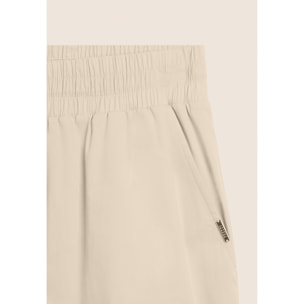 Pantaloni Cropped in Popeline elasticizzato