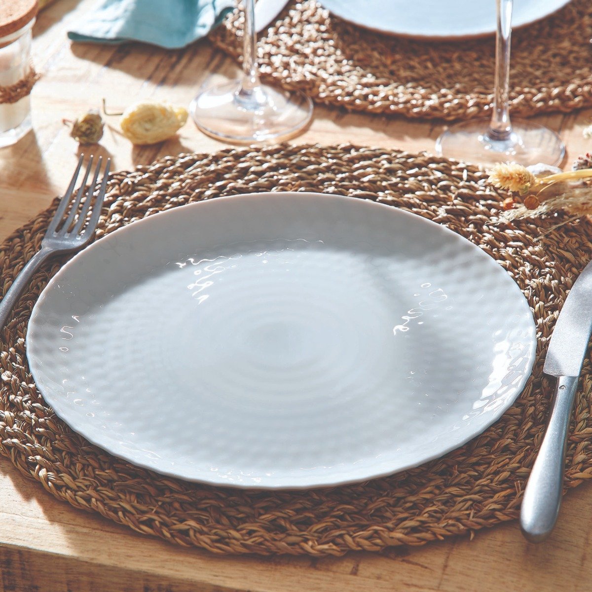 6 platos llanos grises 25 cm Pampille - Luminarc