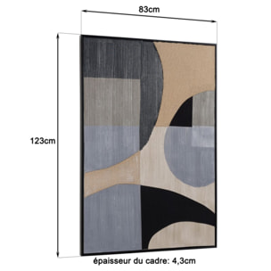 HOMER - Décoration murale 83x123cm formes abstraites n°1, cadre noir