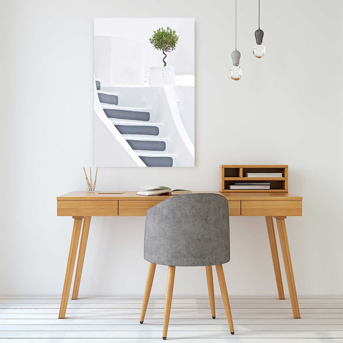 Tableau escalier blanc paros Tableau alu Dibond