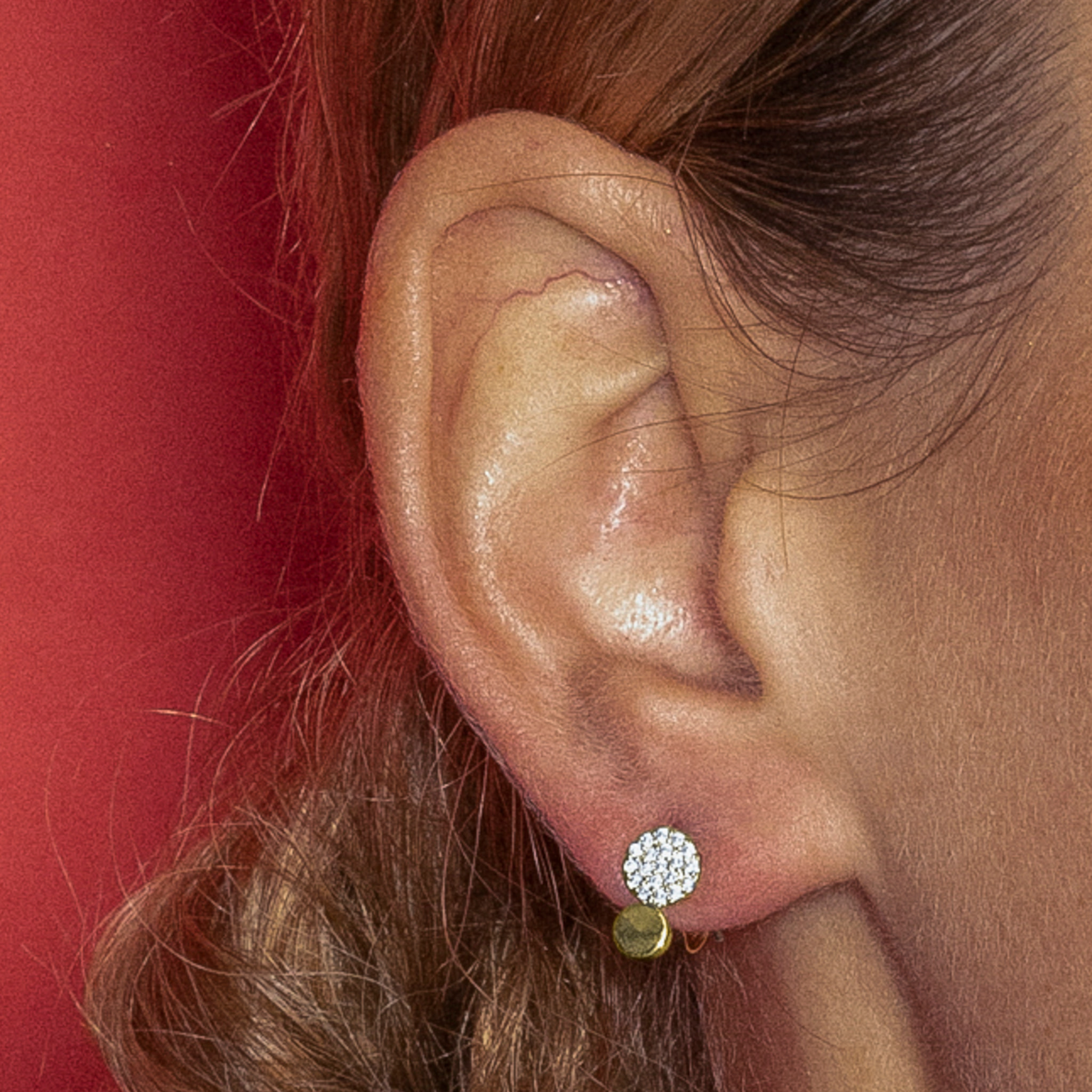 Pendientes con Circonita Brillante acabado oro 18k