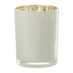 J-Line photophore Milano - verre - blanc/or - medium - 2 pcs
