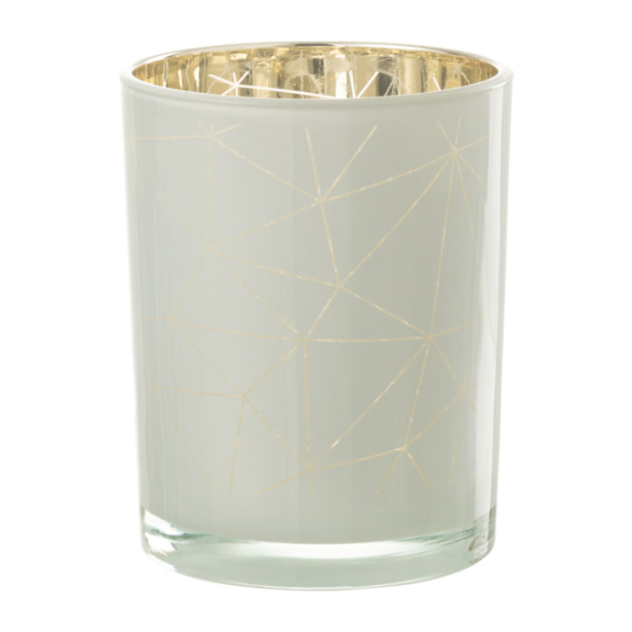 J-Line photophore Milano - verre - blanc/or - medium - 2 pcs