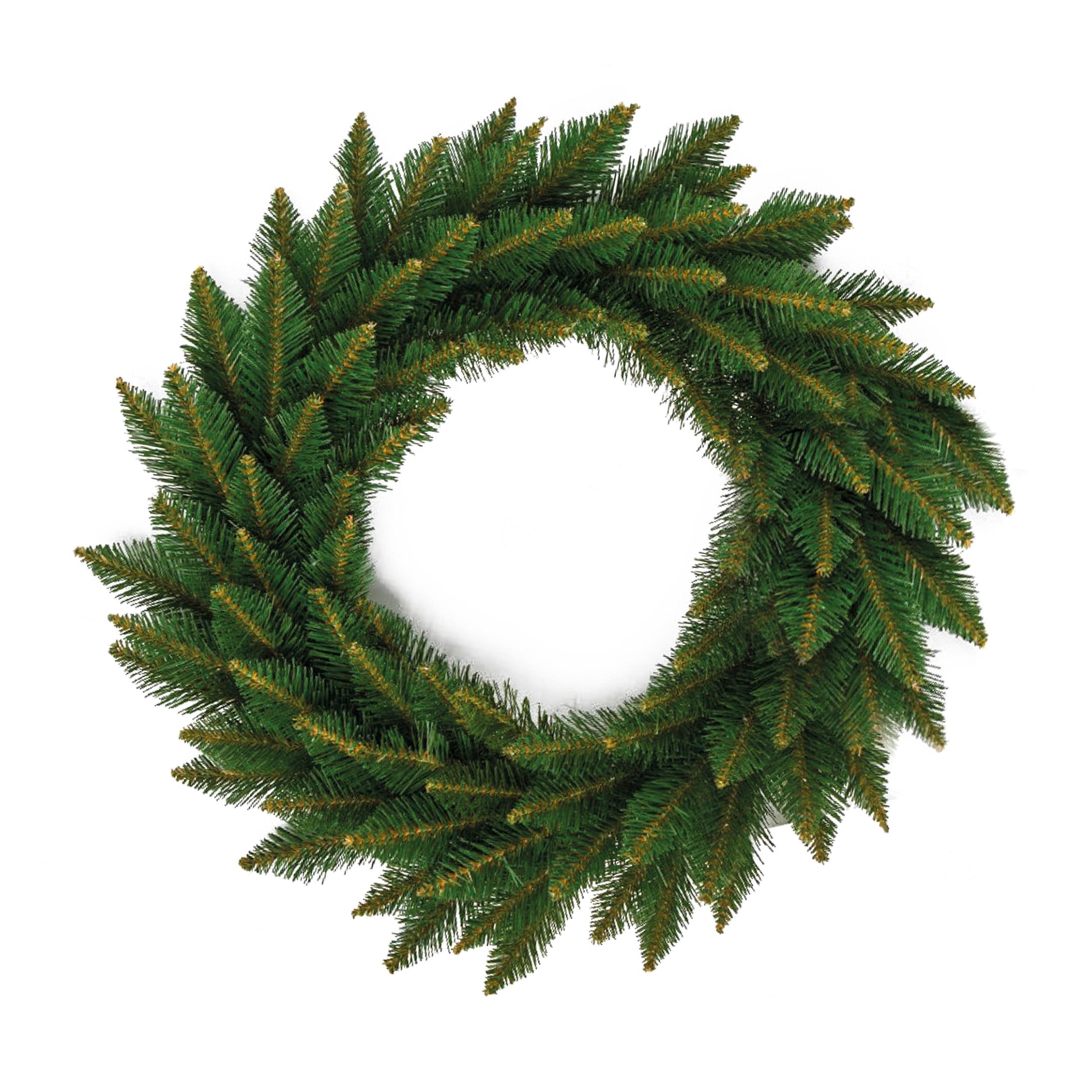 Ghirlanda Natalizia ''Spruce'' - Diametro 60cm - Ghirlanda Realistica in PVC - Extra Folta con 84 Rami