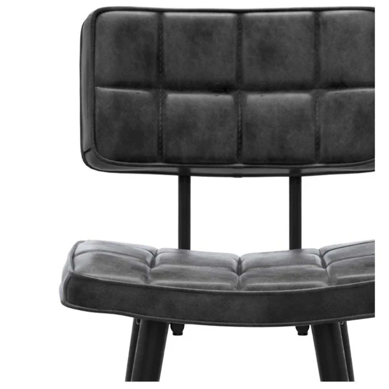 Lot de 2 chaises pour îlot central 66 cm capitonnée gris/noir - Texas