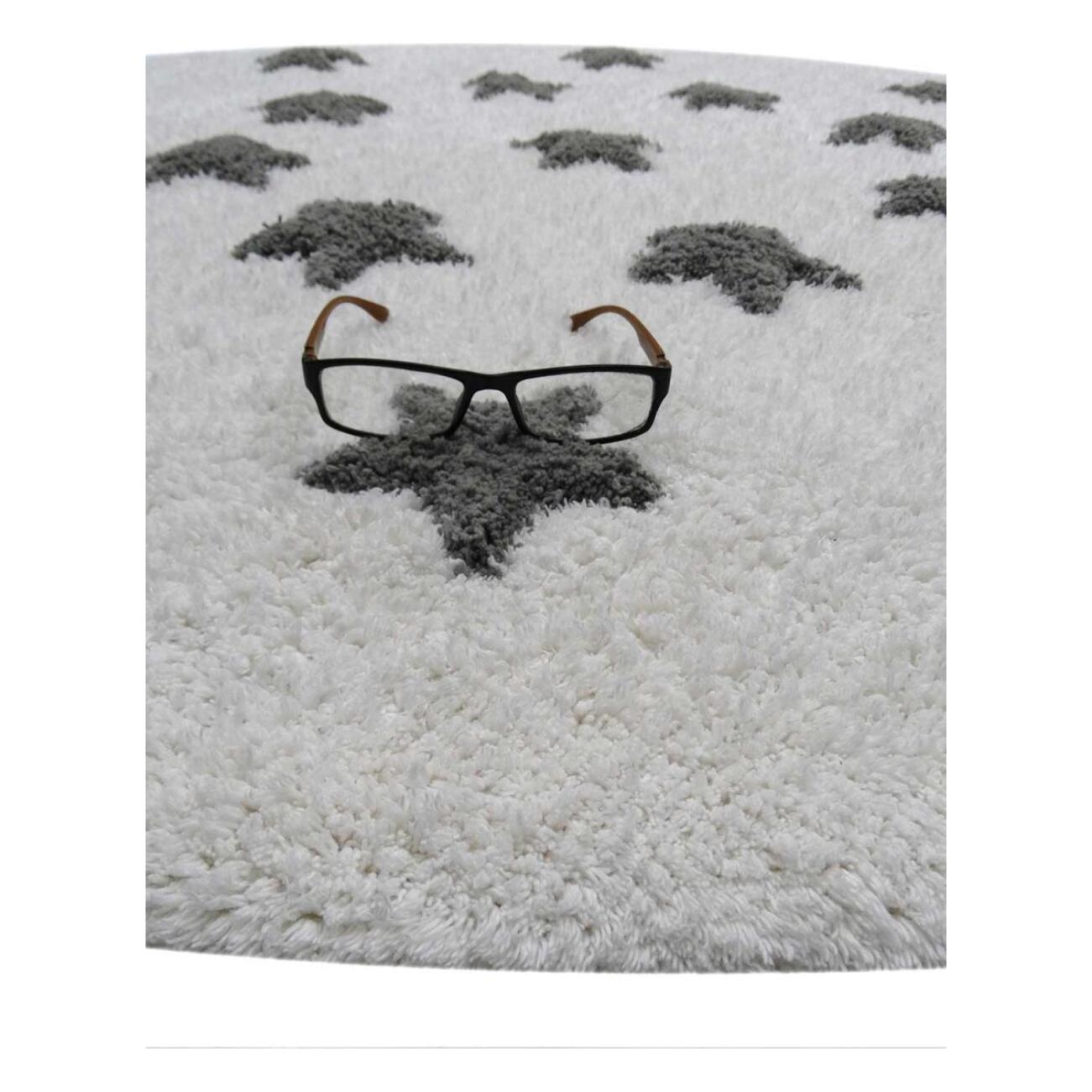 Tapis rond Ø140cm fait à la main en coton motif enfant pour chambre ETOILE R