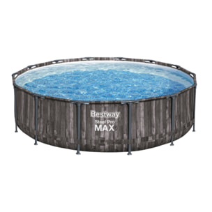Bestway Piscine hors sol tubulaire ronde Bestway Steel Pro Max 427 x 107 cm décor bois