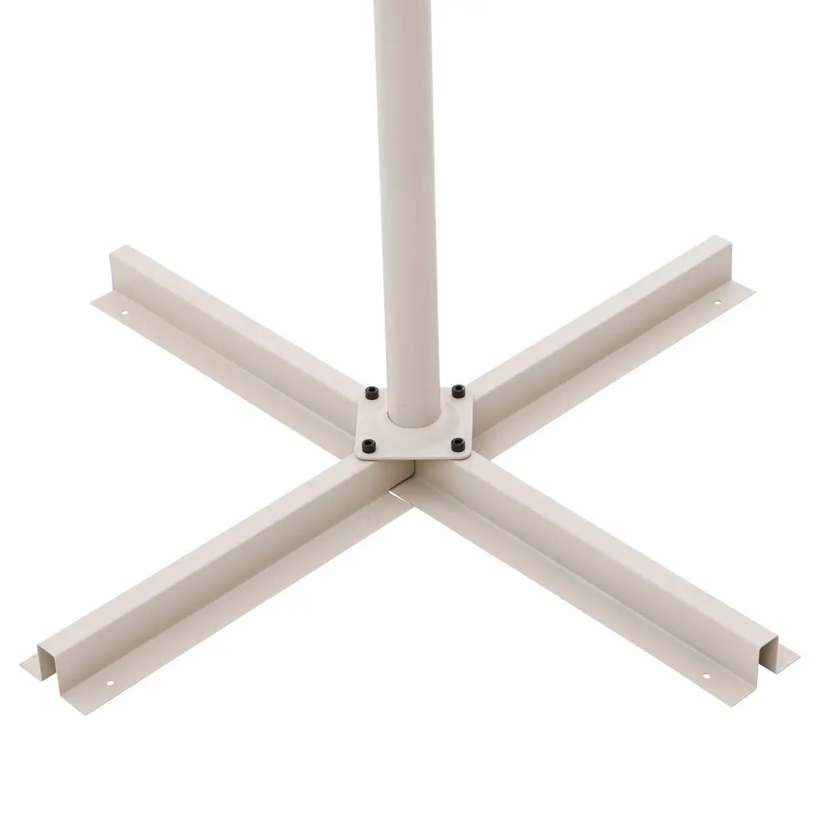 Parasol déporté rond "Manoa" argile & blé 3m en aluminium acier et polyester