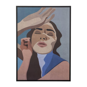 Lady - Affiche encadrée en bois - Couleur - Multicolore, Dimensions - 52x72cm