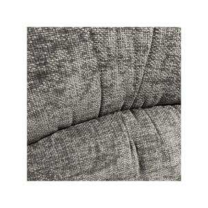 Fauteuil rotatif 360° tissu doux avec simili et pieds métal - DOUDOU