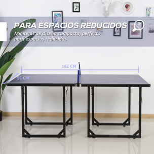 Mesa de Ping-Pong Plegable Mesa de Tenis de Mesa con Red y Marco de Acero para Interior y Exterior 182x91x76 cm Azul
