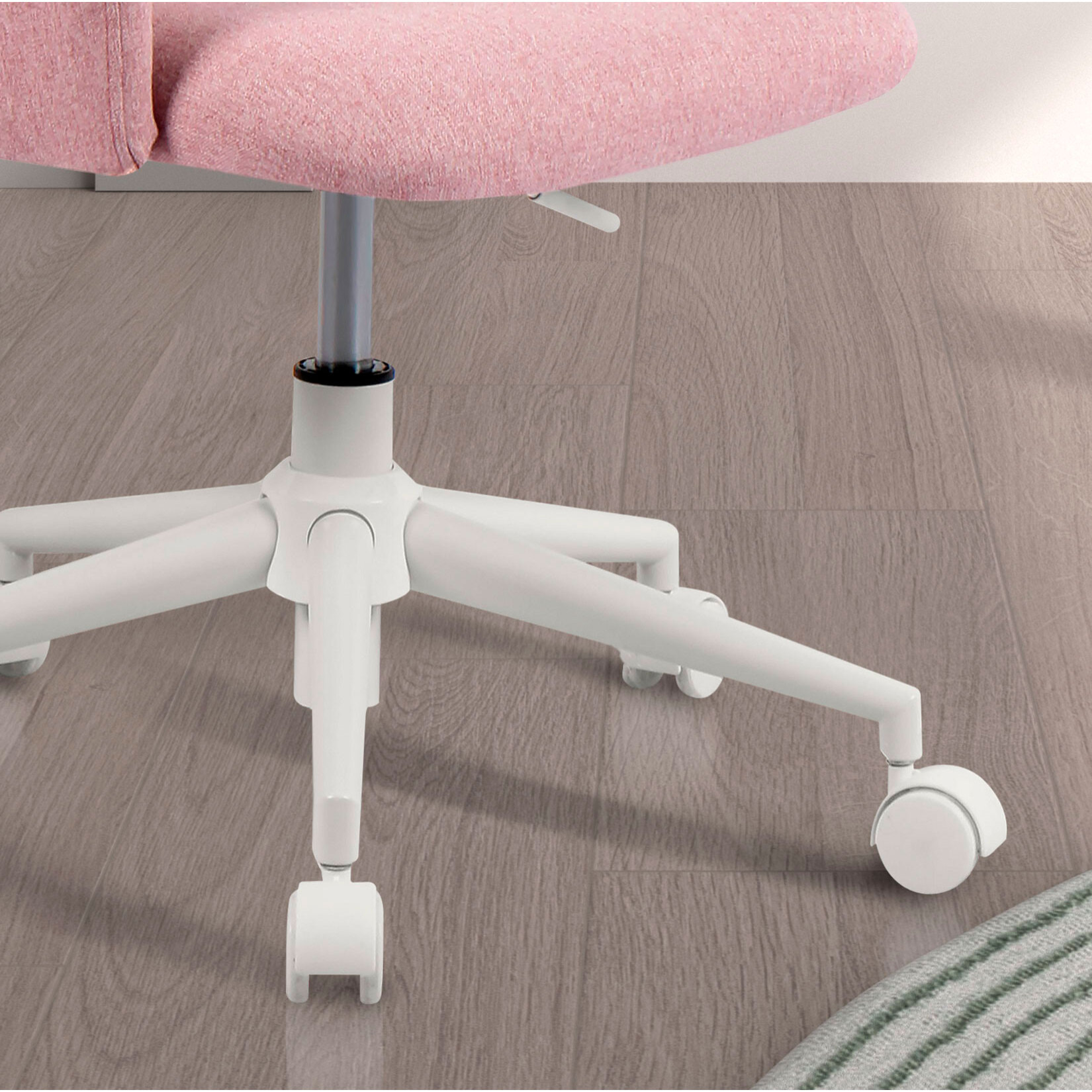 Silla de estudio Mia tela rosa 81x58x58 cm