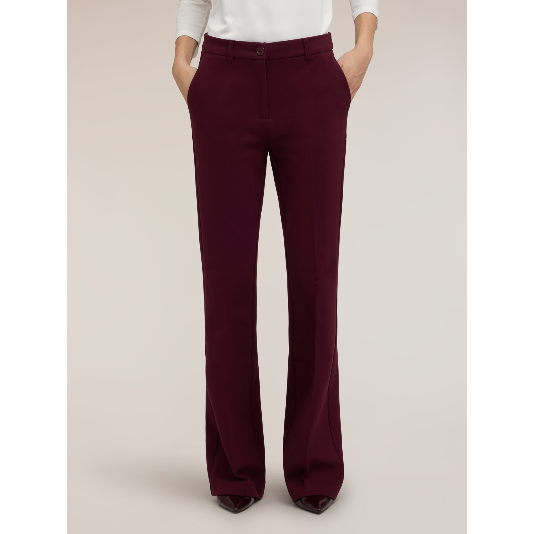 Motivi - Pantaloni flare in punto milano - Bordeaux