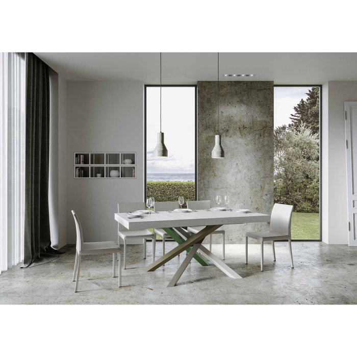 Table extensible 90x180/440 cm Volantis Frêne Blanc cadre 4/A