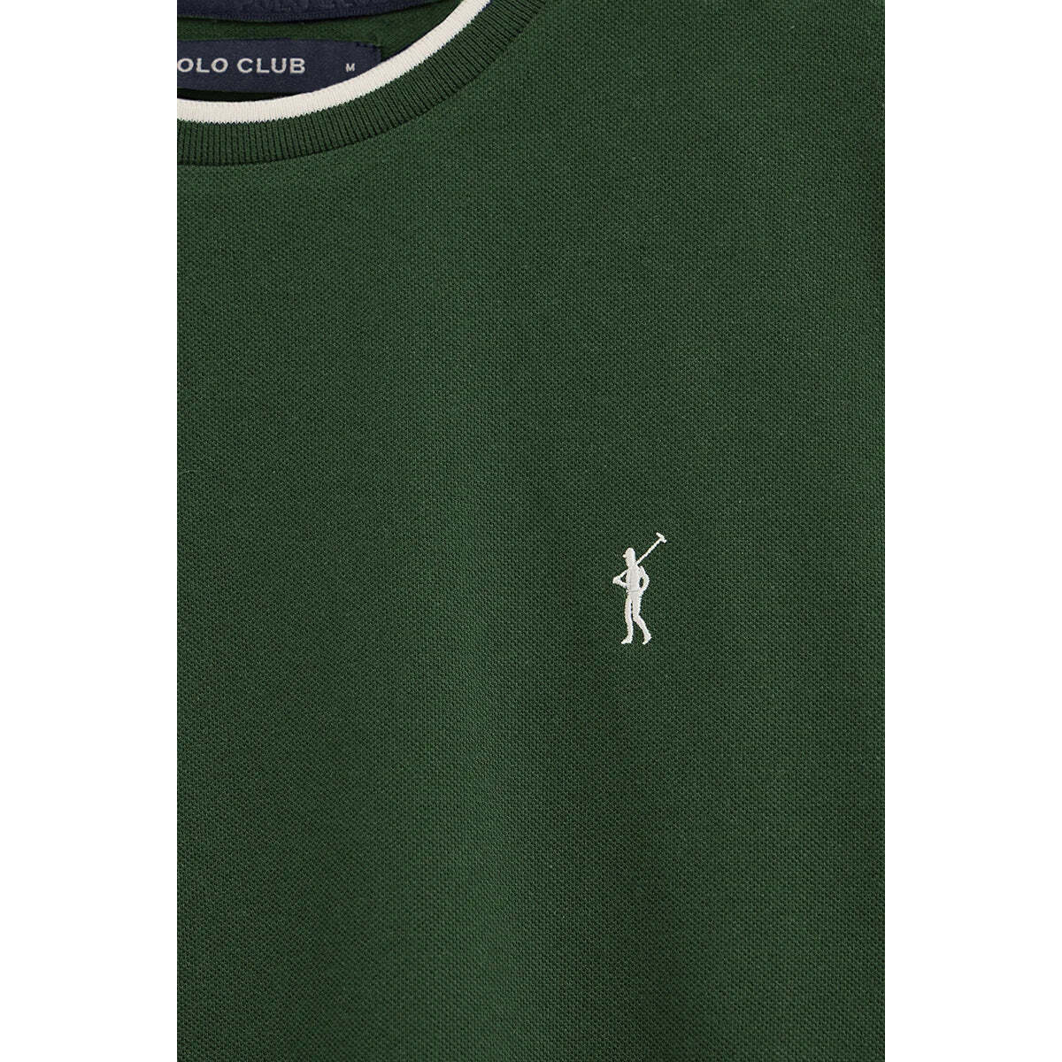 Maglietta verde bottiglia in tessuto piquet con logo Rigby Go