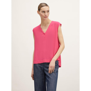 Motivi - Blusa vaporosa sin mangas - Fuchsia