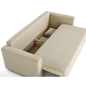 Regala - canapé 3 places - convertible avec coffre - en tissu - Beige