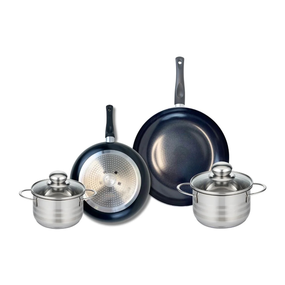 Ensemble de 2 Poêles de cuisson 24 et 28 cm et 2 faitouts 14 et 16 cm Elo Prima Brillant