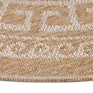 COMILLA - Tapis intérieur/extérieur rond aspect jute beige