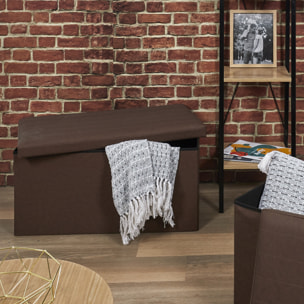 Coffre Banc Pliable Pu Marron