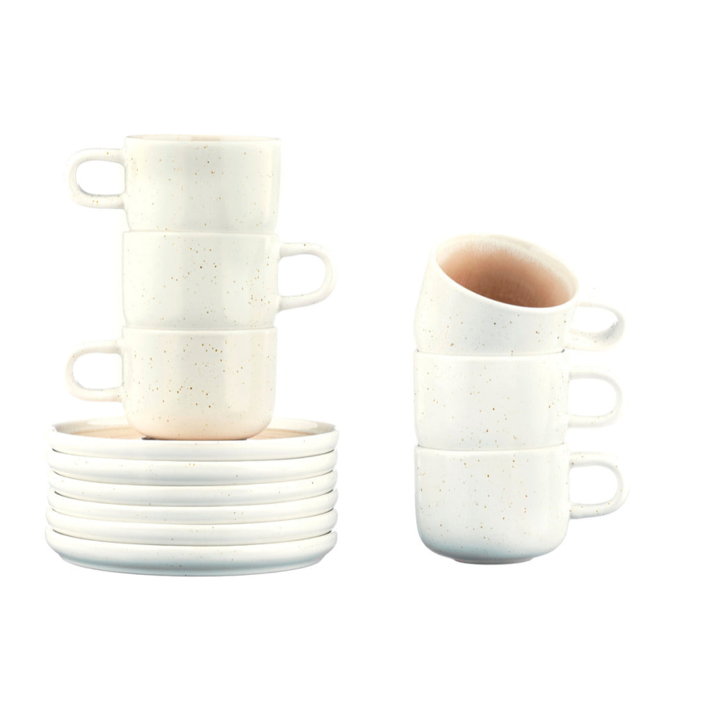 Tasse 20cl et soucoupe Ø15cm OXYGEN - 12 pièces - Rose poudre