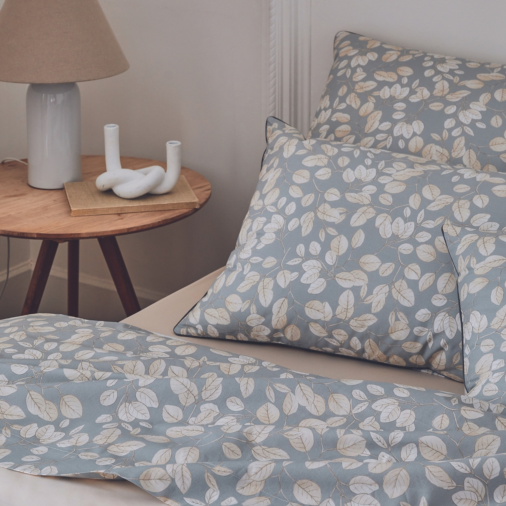 Parure de couette en percale au style cocooning - Gris