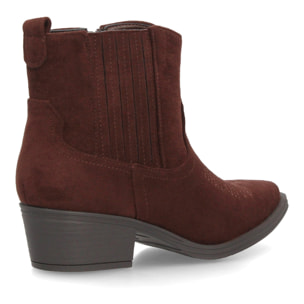 Botines bajos cowboy con bordados y tacónpara mujer
