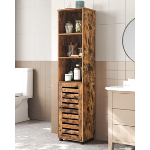 Colonna Bagno Loft in Legno Rustico con Ante a Persiana