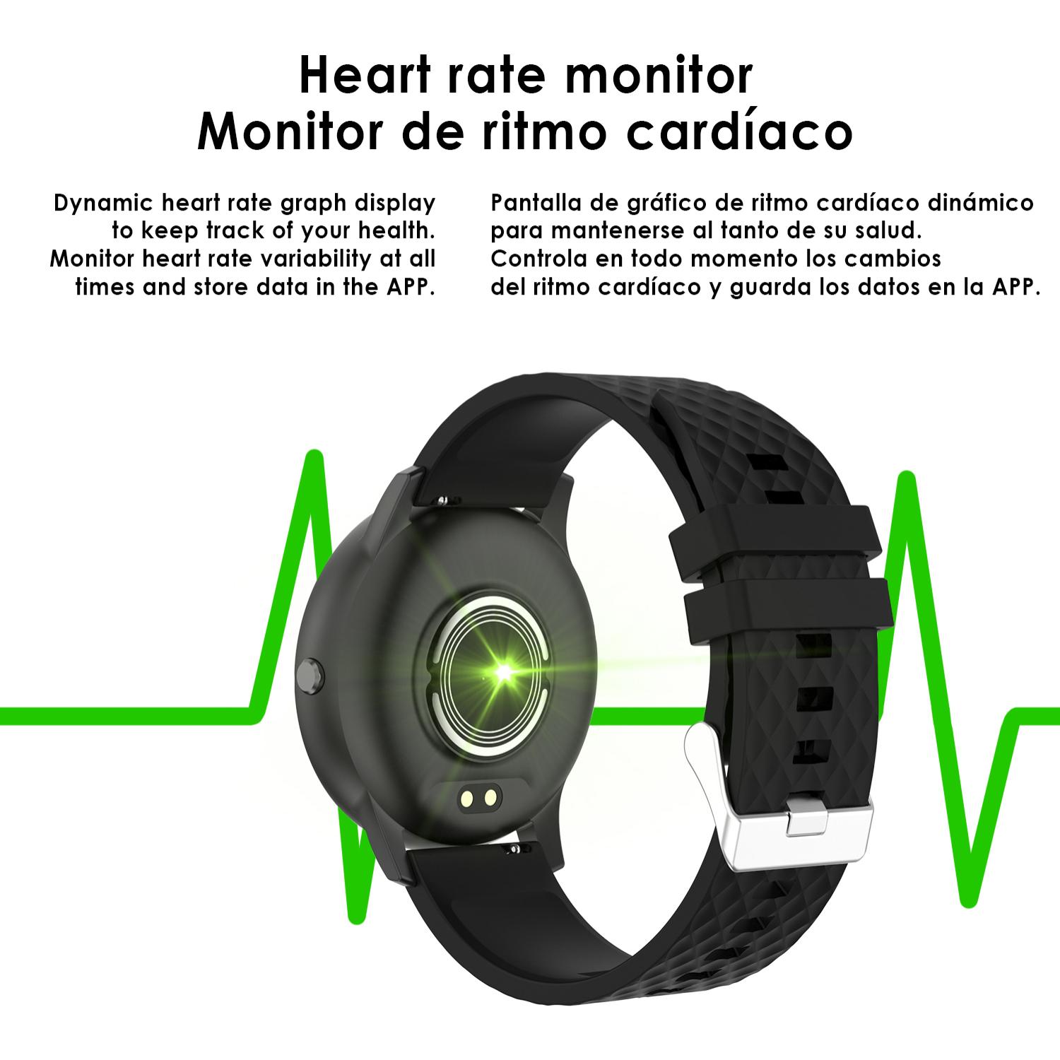 Brazalete inteligente H30 multideportivo con monitor cardiaco, dial personalizable