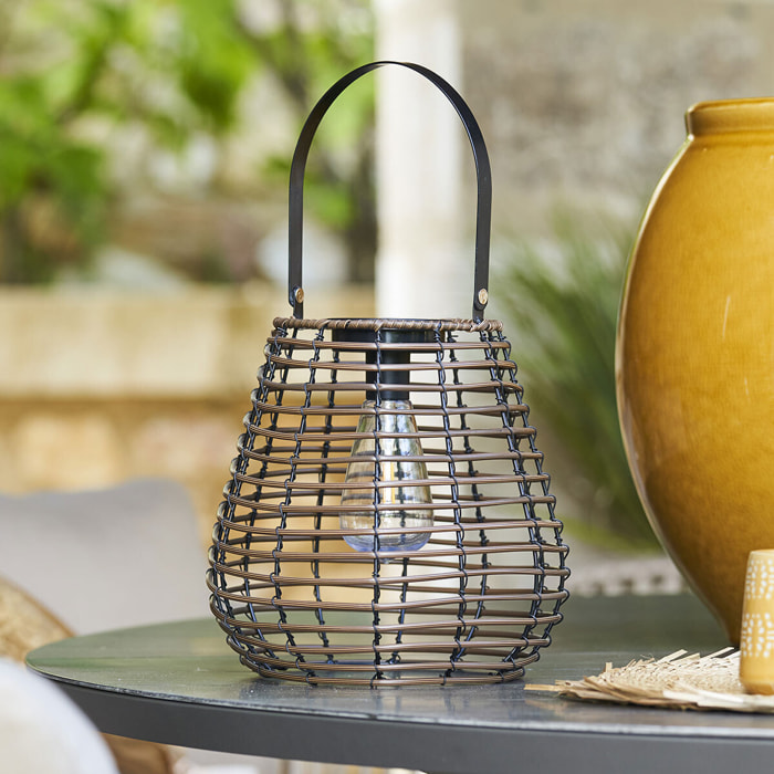 Lampe solaire "Viky" - marron H26 cm