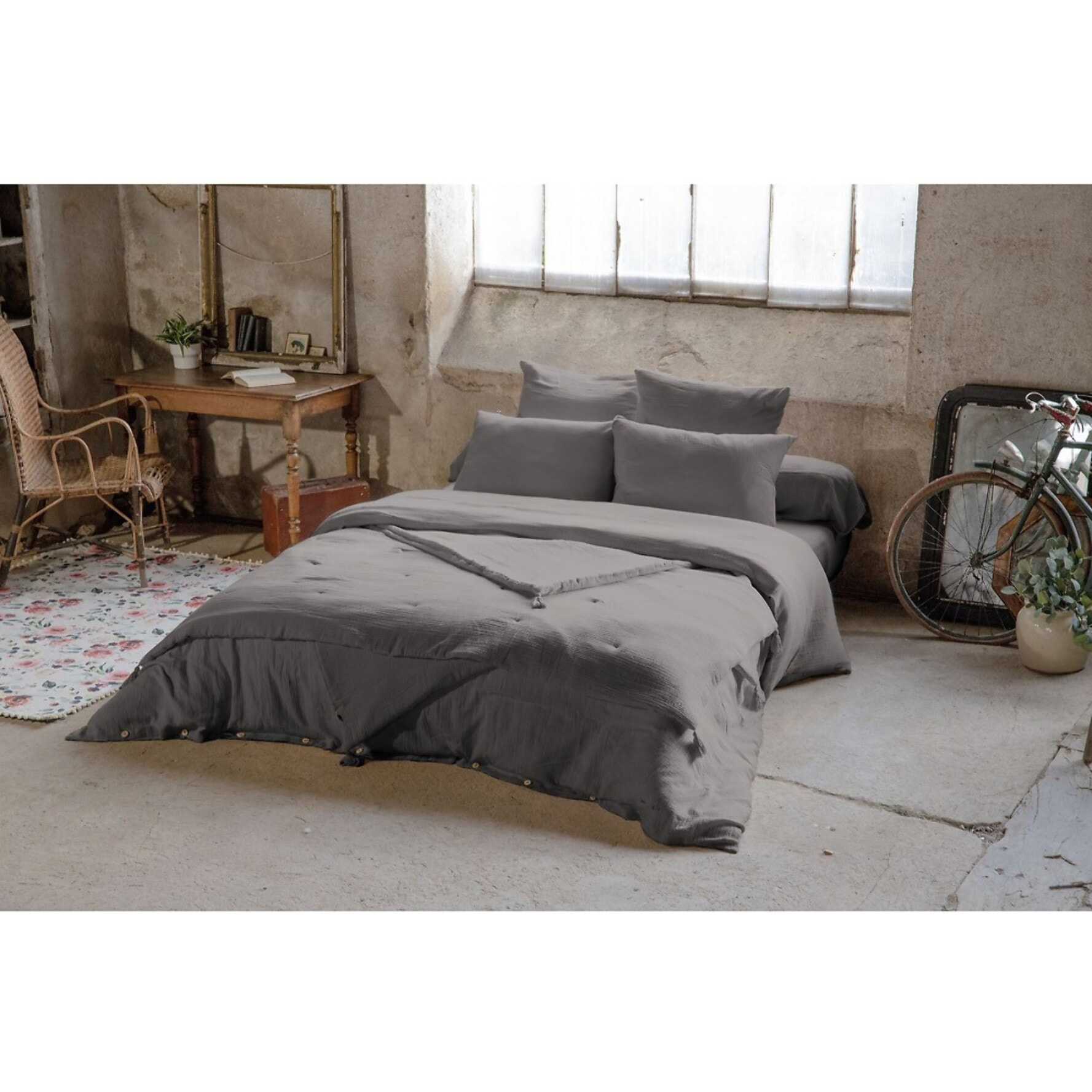 Drap Housse - Bonnet:30cm - 100% gaze De Coton Granit