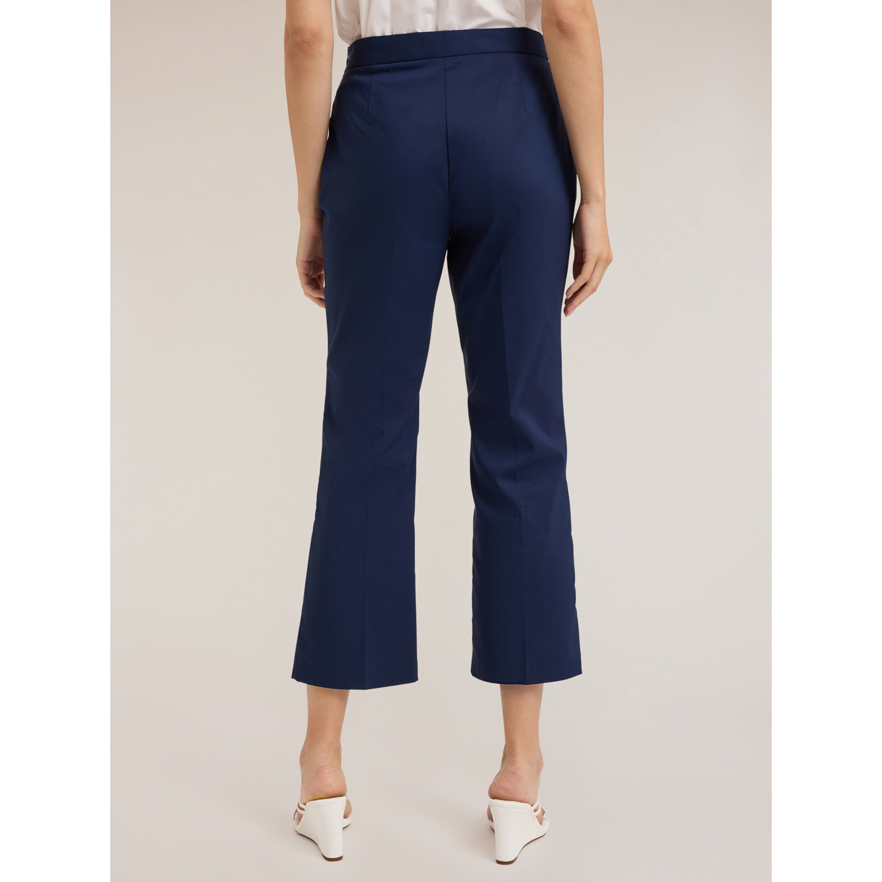 Motivi - Pantaloni kick flare in cotone tecnico - Blu