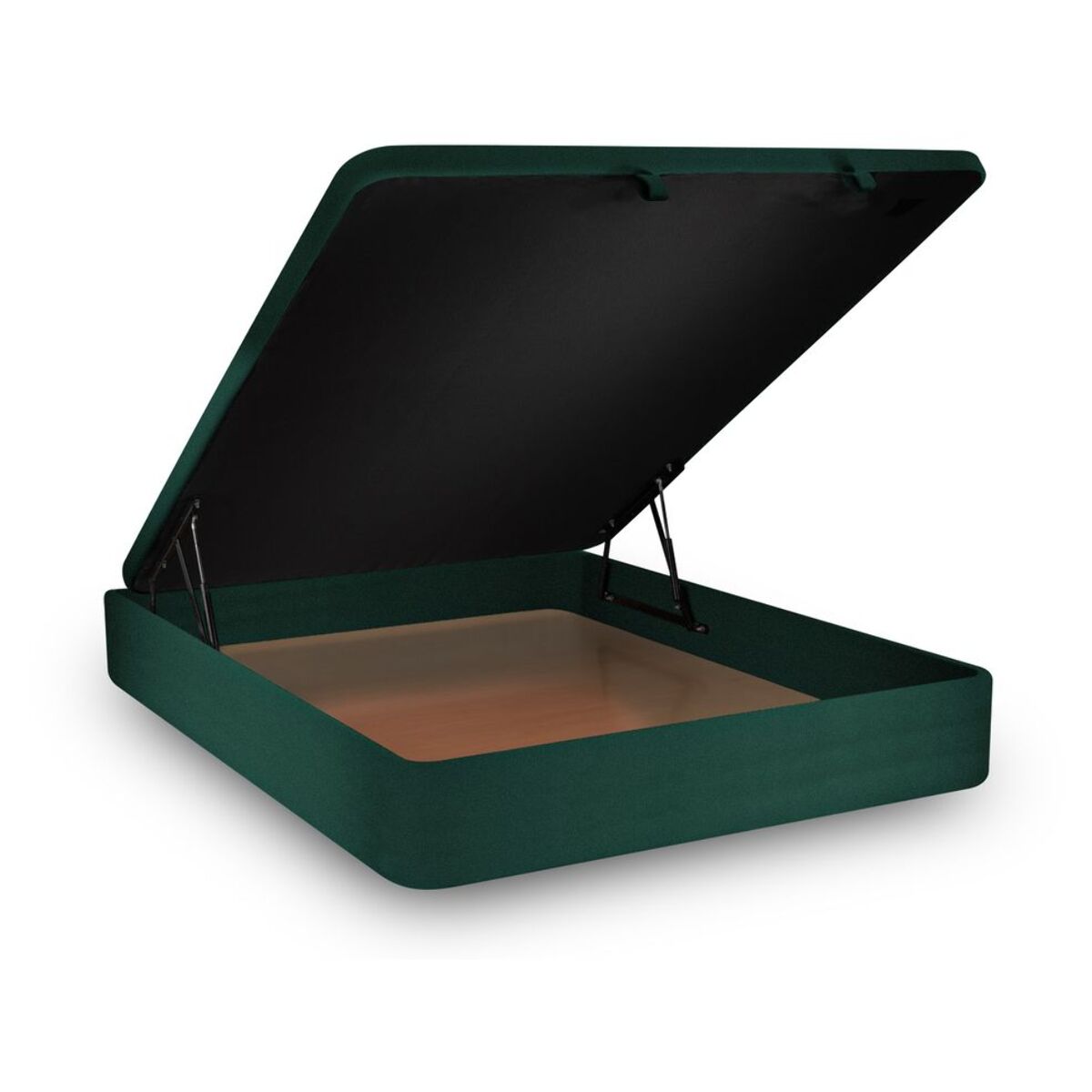 Lit coffre avec tête de lit capitonnée Velours