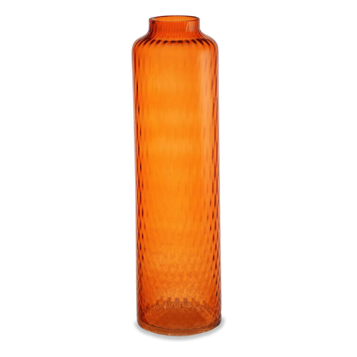 Vaso artigianale BOTTIGLIA in vetro di Murano arancio 42 cm