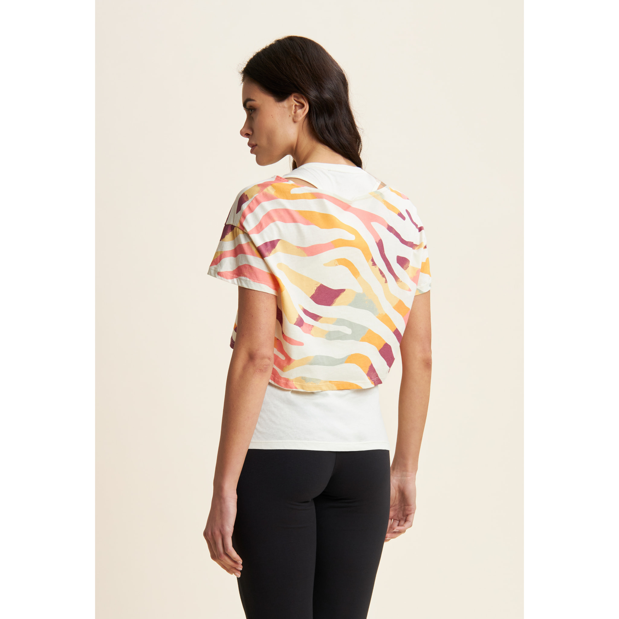 Set T-shirt Cropped multicolore e Canotta