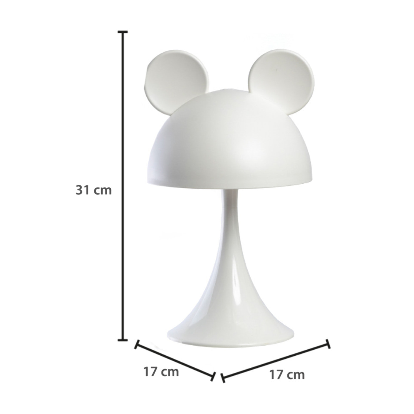 Lampada Led Per Bambini Da Tavolo Comodino Ricaricabile Modello Simply Mouse Bianco