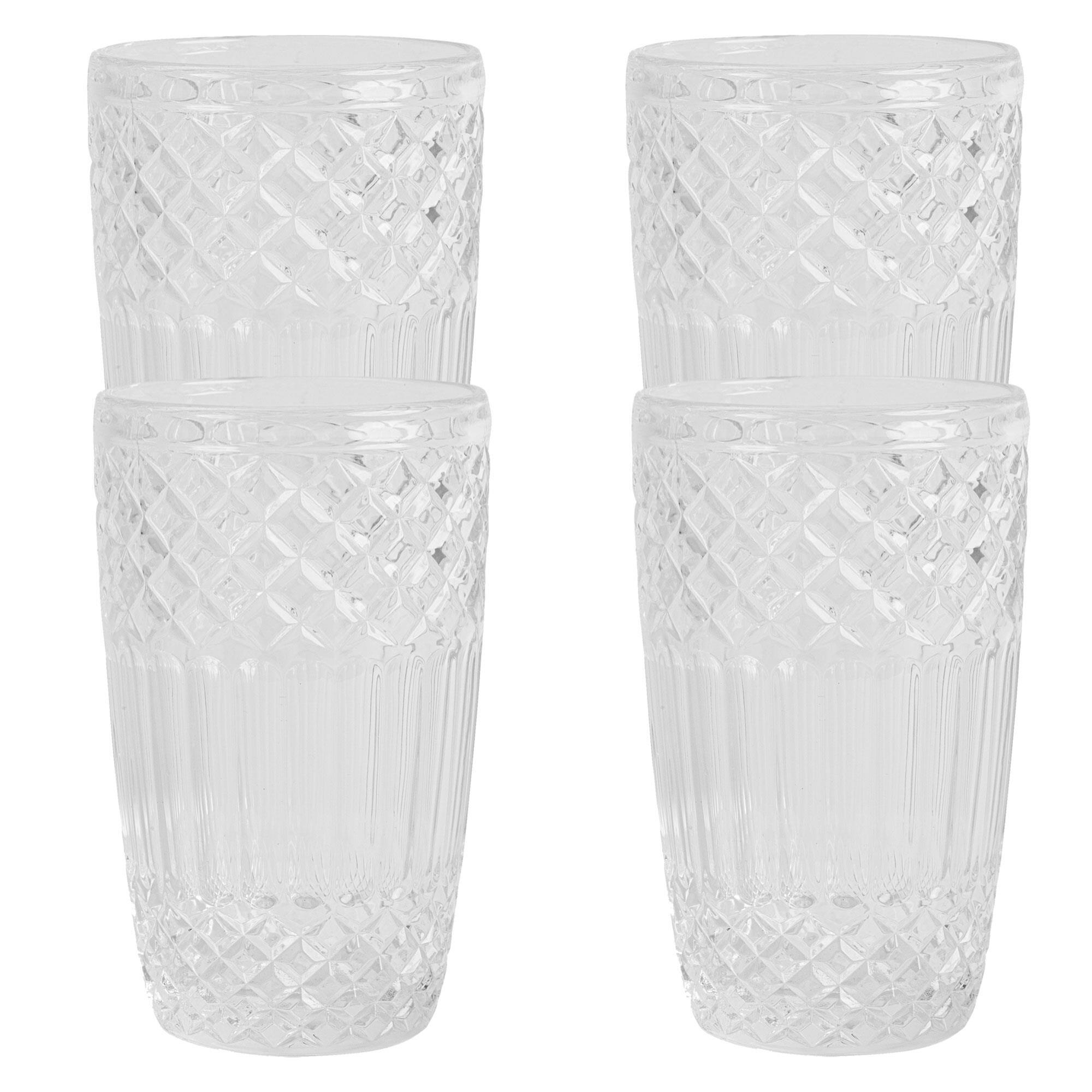 Juego de 4 vasos de cristal de 380cl transparente san ignacio