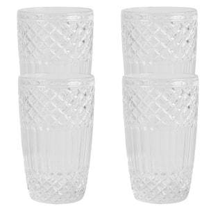 Juego de 4 vasos de cristal de 380cl transparente san ignacio