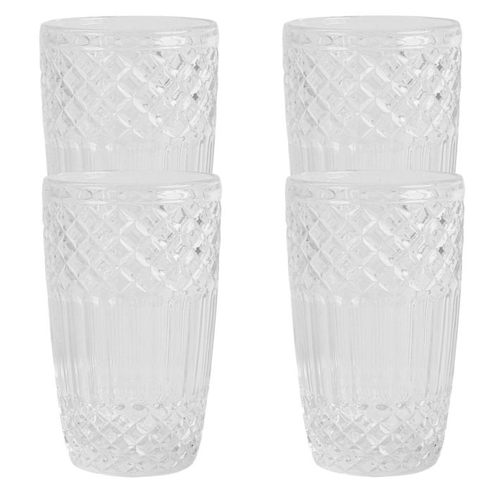 Juego de 4 vasos de cristal de 380cl transparente san ignacio
