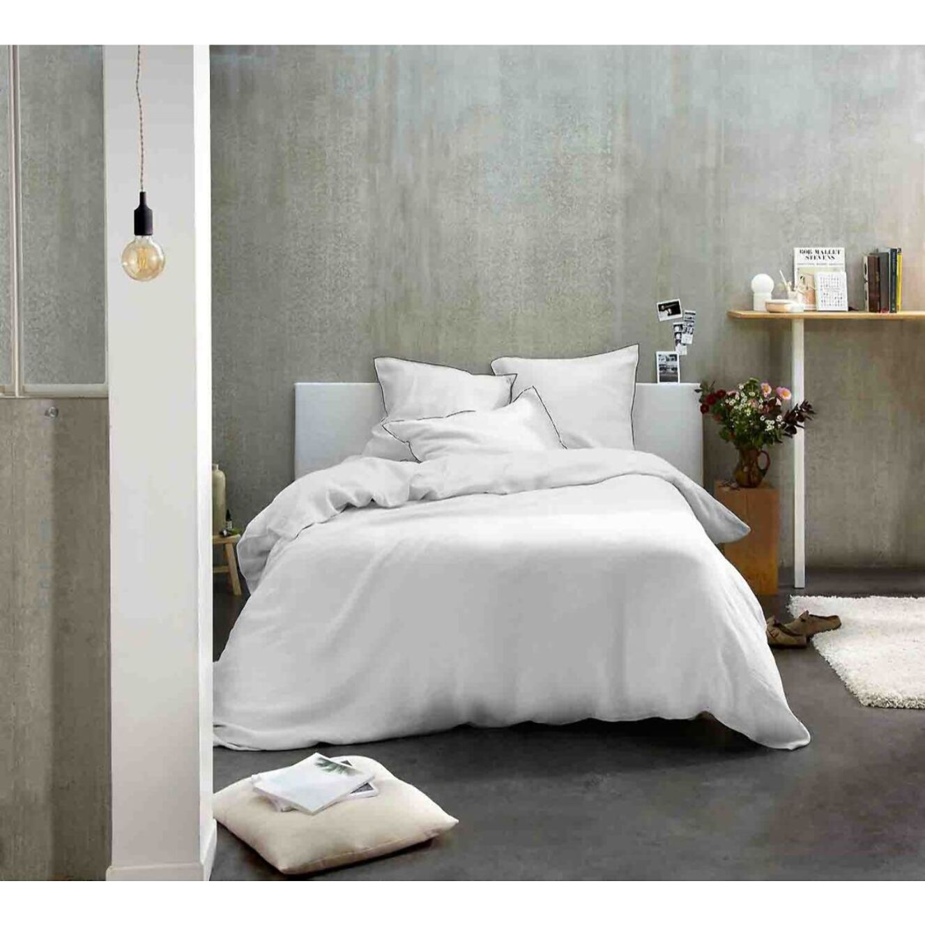 Parure Housse De Couette 3pcs 100% lin LavÉ 160g Beurre