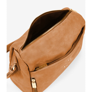 Bolso bandolera cuero con cremallera
