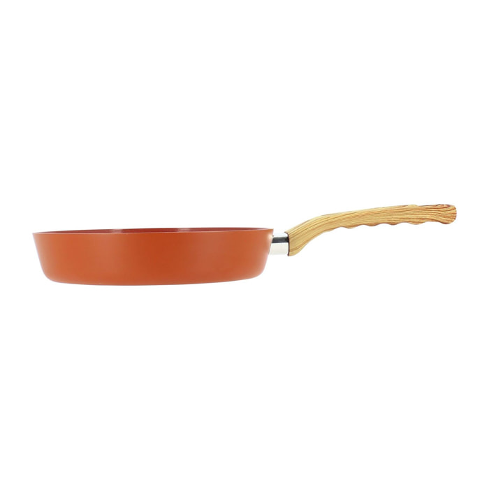 Poêle 20cm en aluminium recyclé brique - tous feux COLORAMA