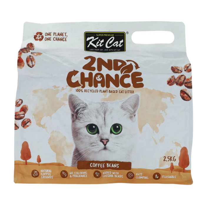 Kit Cat Arena Eco 2nd Chance - Coffee Beans (Natural) 2,5 Kg Semillas de Café , Guisante y Yuca