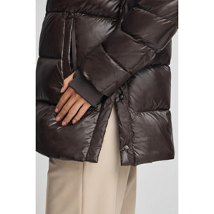 Chaqueta de plumas Ofelia marrón con logo Polo Club