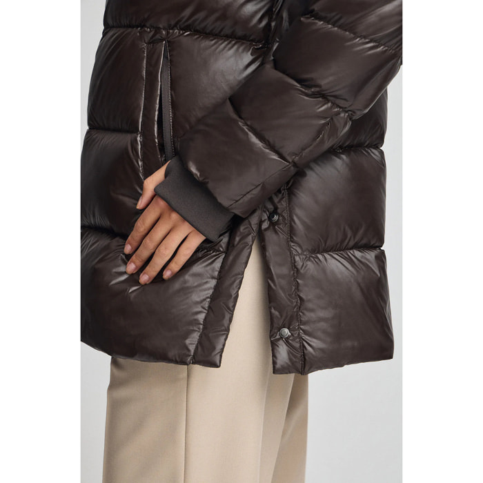 Chaqueta de plumas Ofelia marrón con logo Polo Club